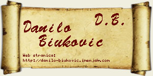 Danilo Biuković vizit kartica